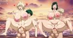  2boys 2girls areolae bakugou_katsuki bakugou_mitsuki beach bird blonde_hair boku_no_hero_academia breasts cleavage clenched_teeth clitoris cloud evil_smile flamingo freckles green_hair group_sex heart hetero huge_breasts huge_penis large_areolae large_testicles looking_at_another midoriya_inko midoriya_izuku multiple_boys multiple_girls nipples nude outdoors penis plump pubic_hair public pussy reverse_suspended_congress rtenzo sea sex sky smile sparse_pubic_hair sunset teeth thick_thighs thighs tongue tongue_out uncensored vaginal veins veiny_penis 