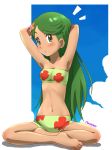  1girl awa creatures_(company) game_freak green_hair mao_(pokemon) nintendo pokemon swimsuit 