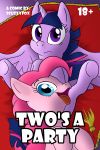  cover cover_page duo equine female friendship_is_magic hi_res horse looking_at_viewer lying mammal my_little_pony on_back open_mouth pegasus pillow pinkie_pie_(mlp) pony scuzzyfox shaded tongue twilight_sparkle_(mlp) wings 