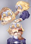  1girl after_fellatio bar_censor blonde_hair cellphone censored chain crying cum cum_in_mouth deepthroat fate/grand_order fate_(series) fellatio finger_in_another's_mouth hand_on_another's_face headpiece heart heart-shaped_pupils hetero highres irrumatio jeanne_d'arc_(fate) jeanne_d'arc_(fate)_(all) oral penis penis_on_face phone pov purple_eyes rolling_eyes slapping_with_penis smartphone snot streaming_tears sweat symbol-shaped_pupils tears trembling val_(escc4347) 