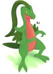  claws feral green_skin grovyle leaf_tail male nintendo pok&eacute;mon pok&eacute;mon_(species) reptile scalie simple_background smile solo video_games white_background yellow_eyes yellow_sclera youmadsin 