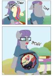  clothed clothed_feral clothing earth_pony equine eyewear female feral friendship_is_magic glasses hair horn horse internal mammal maud_pie_(mlp) moondancer_(mlp) my_little_pony oral_vore outside pony teabucket_(artist) unicorn vore 