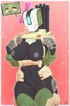 bastion_(overwatch) blizzard_(disambiguation) blush breasts cute female gradient_background hair_bow hair_ribbon humanoid machine mostly_nude not_furry omnic overwatch pink_background pussy ribbons roadiesky robot simple_background solo video_games 