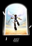  angel bow_(weapon) bracer cloud feathers kid_icarus kid_icarus_uprising male_focus official_art pit_(kid_icarus) solo toga weapon wings 