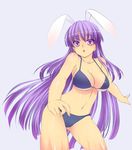  animal_ears bad_id bad_pixiv_id bikini bunny_ears chiha_(abo_ecm_mk25) highres long_hair purple_eyes purple_hair reisen_udongein_inaba solo swimsuit touhou 