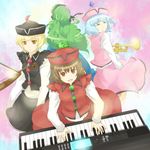  bad_id bad_pixiv_id bronne hat instrument keyboard_(instrument) layla_prismriver lunasa_prismriver lyrica_prismriver merlin_prismriver multiple_girls touhou trumpet violin 