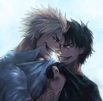  beelzebub_(manga) black_hair blonde_hair boyaking grin male_focus multiple_boys oga_tatsumi scar smile toujou_hidetora 