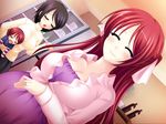  child dutch_angle game_cg jewelry multiple_girls pregnant red_hair ring swaneye wedding_band 
