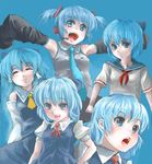  alternate_hairstyle bad_id bad_pixiv_id cirno cosplay hakurei_reimu hakurei_reimu_(cosplay) hatsune_miku hatsune_miku_(cosplay) school_uniform serafuku shift_(waage) touhou twintails vocaloid 