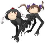  brown_hair erebus full_body hat himekaidou_hatate horror_(theme) kimeemaru mazeran no_humans persona persona_3 red_eyes shameimaru_aya short_hair tokin_hat touhou transparent_background what yukkuri_shiteitte_ne 