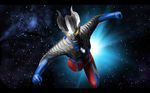  dai-kaijuu_battle_ultra_ginga_densetsu_the_movie flying highres male_focus matchin solo space ultra_series ultraman_zero 