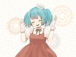  alternate_costume alternate_hair_length alternate_hairstyle asahi_(pamuko) bad_id bad_pixiv_id blue_hair crown dress gloves hatsune_miku mayonaka_no_rigel_(vocaloid) short_hair smile solo vocaloid white_gloves 