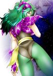  2girls armor ass back blue_eyes color green_hair kido_saori knights_of_the_zodiac legs long_hair looking_back mask multiple_girls night ophiuchus_shaina saint_seiya sky standing star stars thighs 