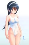  :&lt; ass_visible_through_thighs bangs bare_arms bare_shoulders black_hair blue_background blush breasts closed_eyes collarbone commentary_request competition_swimsuit covered_navel cum cum_on_body cum_on_clothes cum_on_lower_body eyebrows_visible_through_hair flying_sweatdrops gentoo_penguin_(kemono_friends) gradient gradient_background groin hair_between_eyes headphones highleg highleg_swimsuit highres kemono_friends long_hair looking_away looking_down medium_breasts multicolored_hair one-piece_swimsuit red_eyes red_hair solo straight_hair streaked_hair swimsuit thigh_gap translation_request watayoshi_(suiiho) white_swimsuit 