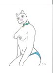  2018 anthro breasts cat clothing collar css feline female mammal panties smile solo underwear 