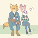  &lt;3 2018 anthro canine clothed clothing disney duo female fox fur g0masolt hi_res judy_hopps lagomorph male mammal nick_wilde rabbit zootopia 