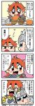  4koma armor bkub blue_eyes blush blush_stickers bowl closed_eyes comic crossover cup earrings emphasis_lines fang food grey_hair hair_between_eyes hand_on_own_chin helmet highres holding holding_food index_finger_raised jewelry lenneth_valkyrie lina_inverse long_hair meat motion_lines mug multiple_girls open_mouth pauldrons plate punching red_eyes red_hair shaded_face shouting simple_background slayers speech_bubble talking translation_request triangle_mouth valkyrie_profile valkyrie_profile_anatomia watermark winged_helmet 