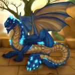 2018 aurene claws detailed_background digital_media_(artwork) dragon dripping ennismore female feral guild_wars hi_res horn membranous_wings presenting presenting_pussy pussy pussy_juice raised_leg scales scalie smile solo spreading video_games wings 