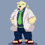  2018 anthro bear clothing eyewear khanno male mammal pants polar_bear rave_(housamo) shirt slightly_chubby solo tokyo_afterschool_summoners 