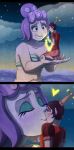  &lt;3 2018 blue_eyes brown_eyes brown_hair cala_maria cephalopod cuphead_(game) female female/female hair happy hilda_berg humanoid kissing marine merfolk namygaga octopus purple_skin romantic_couple seashell_bra smile video_games 