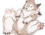  2017 4_toes ambiguous_gender black_nose claws feral kuritama lycanroc nintendo pawpads paws pok&eacute;mon pok&eacute;mon_(species) simple_background solo toe_claws toes tuft video_games white_background 