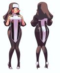 1girl android ass breasts chastity_(negarobo) curvy full_body heels high_heels hips large_breasts legs negarobo nun oc pink_hair red_eyes red_hair short_hair simple_background smile thick_thighs thighs white_background wide_hips 