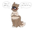  2018 animal_genitalia anthro anthrofied balls blue_eyes brown_fur claws cute_fangs dialogue digital_drawing_(artwork) digital_media_(artwork) english_text flaccid fur graedius_(artist) knees_together male mammal motion_lines nintendo nude open_mouth penis pok&eacute;mon pok&eacute;mon_(species) sheath shy slightly_chubby smile smirk solo speech_bubble standing sweat text toe_claws video_games virgin zigzagoon 