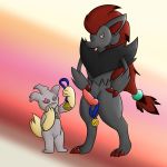  2018 aiden_laninga animal_genitalia animal_penis anthro balls banette canine claws confusion digital_media_(artwork) duo erection female fur male mammal medal mia_perella neksu nintendo penis pok&eacute;mon pok&eacute;mon_(species) pok&eacute;mon_mystery_dungeon tongue tongue_out video_games wanderlust zoroark 