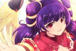  commentary_request dragon_wings fire_emblem fire_emblem:_seima_no_kouseki highres mamkute multi-tied_hair myrrh nakabayashi_zun parted_lips purple_hair red_eyes simple_background solo twintails white_background wings 
