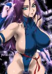  10s 1girl areola_slip areolae breasts cameltoe erect_nipples erect_nipples_under_clothes large_breasts leotard long_hair marvel psylocke purple_hair solo x-men yuri_ai 