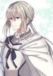  absurdres bedivere blonde_hair blue_eyes breastplate cape closed_mouth commentary_request eyebrows_visible_through_hair fate/grand_order fate_(series) hair_between_eyes hair_tubes highres male_focus smile solo standing tanaji twitter_username upper_body white_cape 