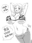  1girl blush breasts looking_at_viewer mikanberry nami_(one_piece) nipples one_piece wink 
