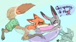  16:9 2018 anthro blush breasts canine clothed clothing disney featureless_breasts female fox fur green_eyes judy_hopps lagomorph male mammal nick_wilde partially_submerged purple_eyes rabbit rarewhoroastbeast_(artist) summer swimsuit topless water zootopia 