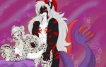  2018 anthro blush breasts claws demon digital_media_(artwork) doggy_(disambiguation) duo feline female from_behind_position fur hair leopard male male/female mammal nipples nude open_mouth penetration pussy sex simple_background smile snow_leopard thick_thighs tongue tongue_out vaginal wide_hips 