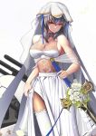  alternate_costume azur_lane bangs blue_ribbon bouquet breasts bridal_veil cannon closed_mouth commentary_request cowboy_shot dress flower gradient gradient_background grey_hair hair_between_eyes hair_ornament head_tilt highres holding holding_sword holding_weapon itaco1987 lace lace-trimmed_thighhighs large_breasts long_hair looking_at_viewer machinery mole mole_under_eye petals red_eyes ribbon rigging rose saint-louis_(azur_lane) see-through shawl sideboob sidelocks simple_background skindentation smile solo sword thighhighs transparent turret veil weapon wedding_dress white_dress white_flower white_legwear white_rose 