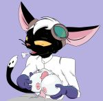  2018 4_fingers anthro black_fur blue_background breasts cat clothed clothed_sex clothing digital_media_(artwork) duo erection eyewear feline female female_focus fur gloves goggles hair hi_res humanoid_penis lab_coat magnificatz male male/female mammal multicolored_fur nina_(magnificatz) nipples open_mouth open_shirt penis pink_nipples pink_nose pink_penis sex simple_background solo_focus stupidgnoll sweat teeth titfuck two_tone_fur white_clothing white_fur white_hair white_topwear yellow_eyes 
