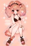  animal_ears bare_legs big_hair bikini black_bikini blonde_hair blush bracelet breasts cheety_(show_by_rock!!) chino_machiko closed_mouth embarrassed eyebrows_visible_through_hair heart jewelry lion_ears lion_tail looking_at_viewer medium_breasts nail_polish pink_nails ponytail red_eyes show_by_rock!! sitting skindentation solo sweatdrop swimsuit tail toenail_polish toenails 