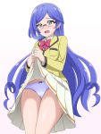  1girl acchi_(koiyimknp) aoba_rinka blue_hair female glasses kiratto_pri_chan solo uniform 