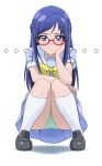  1girl acchi_(koiyimknp) blue_hair dokidoki!_precure female glasses hishikawa_rikka precure solo uniform 