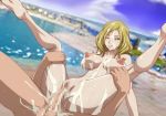  1girl areolae blonde_hair blue_eyes breasts breasts_apart censored closed_mouth code_geass cum cum_in_pussy cum_on_body cum_on_breasts cum_on_hair cum_on_lower_body cum_on_upper_body day facial feet groin highres kyabakurabakufu large_breasts legs legs_up looking_down lying lying_on_person milly_ashford mosaic_censoring navel nipples nude on_back one_eye_closed outdoors penis pussy sex short_hair sky solo_focus spread_legs sweat thighs vaginal 