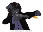  2018 anthro bags_under_eyes brown_eyes brown_hair clothing fan_character female fish goldfish gun hair marine meme my_little_pony ranged_weapon replica_(artist) replica_(oc) shutterstock solo weapon 