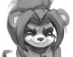  anthro bear clothed clothing cub dogyd female greyscale li_li_stormstout mammal monochrome pandaren reaction_image simple_background sketch solo video_games warcraft white_background young 