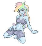  animated anthro bra breasts clothing dickgirl equestria_girls equine erection eyebrows eyelashes friendship_is_magic hair human humanoid intersex kneeling lycra mammal multicolored_hair muscular my_little_pony nipples precum rainbow_dash_(mlp) rainbow_hair solo sports_bra sports_clothing throbbing tomboy twitching underwear 