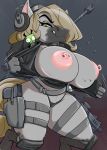  anthro assault_rifle big_breasts breasts clothing collar cowbell equine female flashing gir grey_background gun hair hair_over_eye handgun headphones horse joelasko kilix looking_at_viewer mammal nipple_piercing nipples piercing pistol ranged_weapon rifle simple_background solo tongue tongue_out undressing weapon yellow_eyes 