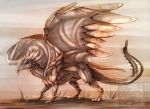  2017 ambiguous_gender digital_media_(artwork) dragon feral gelangweiltertoaster solo standing wings 