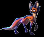  2017 black_background canine digital_media_(artwork) feral fur mammal orange_eyes orange_fur paws plaguedogs123 simple_background smile solo teeth wolf 