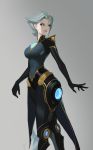  1girl blonde_hair blue_eyes breasts camille camille_(league_of_legends) cyborg gloves league_of_legends lips mechanical_legs 