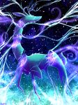  2018 antlers cervine conditional_dnp cosmic_background digital_media_(artwork) digital_painting_(artwork) feral horn male mammal ratte solo space spirit star 