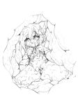  1girl breasts camel_(dansen) clenched_teeth final_fantasy final_fantasy_iv hair_ornament monochrome pussy rydia short_hair teeth torn_clothes vore wet 