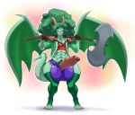  abs anthro axe balls big_balls bulge clothed clothing comfycushion dragon erection girly haley_sturmbringer_(character) horn huge_balls humanoid_penis hyper hyper_balls hyper_bulge hyper_penis male melee_weapon penis pubes solo standing thick_thighs uncut vein weapon wide_hips wings 